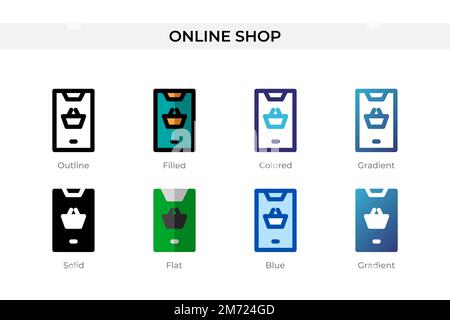Online Shop icon in different style. Online Shop vector icons designed in outline, solid, colored, filled, gradient, and flat style. Symbol, logo illu Stock Vector