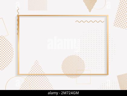 Rectangle frame on halftone white background vector Stock Vector
