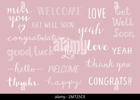 Greetings typography design vector collection Stock Vector