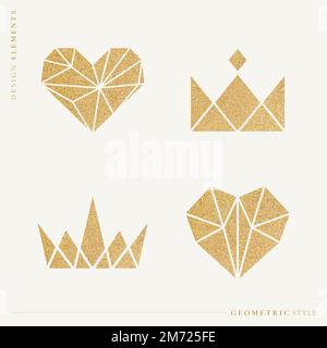 Shimmering geometric design element collection vectors Stock Vector
