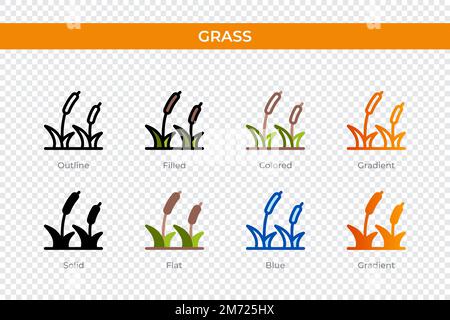 grass icon in different style. grass vector icons designed in outline, solid, colored, filled, gradient, and flat style. Symbol, logo illustration. Ve Stock Vector