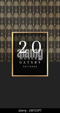 Modern golden gatsby pattern design vector Stock Vector