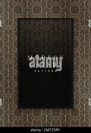 Modern golden gatsby pattern design vector Stock Vector