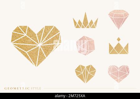 Shimmering geometric design element collection vectors Stock Vector