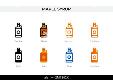 maple syrup icon in different style. maple syrup vector icons designed in outline, solid, colored, filled, gradient, and flat style. Symbol, logo illu Stock Vector