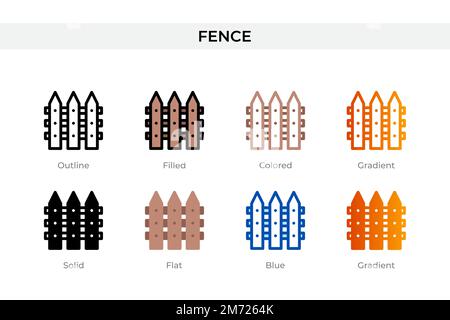 fence icon in different style. fence vector icons designed in outline, solid, colored, filled, gradient, and flat style. Symbol, logo illustration. Ve Stock Vector