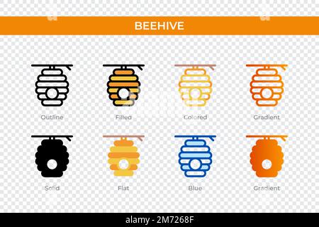 beehive icon in different style. beehive vector icons designed in outline, solid, colored, filled, gradient, and flat style. Symbol, logo illustration Stock Vector
