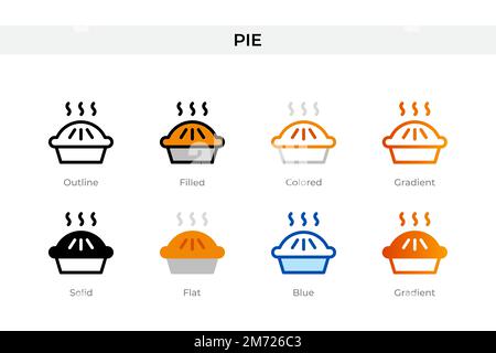 pie icon in different style. pie vector icons designed in outline, solid, colored, filled, gradient, and flat style. Symbol, logo illustration. Vector Stock Vector