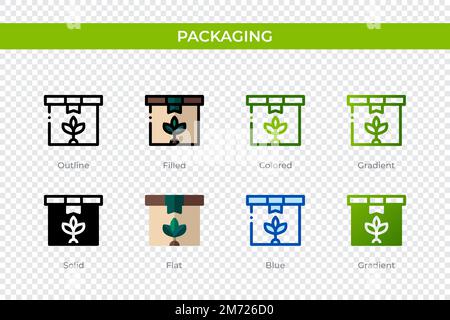 Packaging icon in different style. Packaging vector icons designed in outline, solid, colored, filled, gradient, and flat style. Symbol, logo illustra Stock Vector