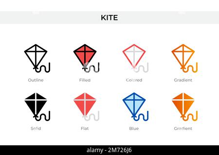 kite icon in different style. kite vector icons designed in outline, solid, colored, filled, gradient, and flat style. Symbol, logo illustration. Vect Stock Vector