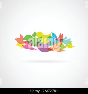 Bird on white background - Vector Illustration. Easy editable layered vector illustration. Stock Vector