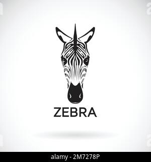 Vector of a zebra face on white background. Wild Animals. Easy editable layered vector illustration. Stock Vector