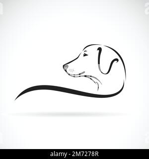 Vector image of a labrador dog's head on white background. Easy editable layered vector illustration. Stock Vector