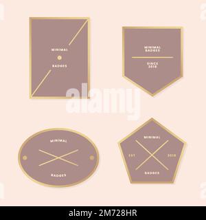 Simple golden logos and labels vector set Stock Vector