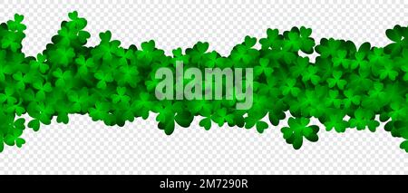 Clover shamrock leaf seamless. Vector decorative elements template. Patricks Day seamless background with green clover. Vector green grass clover patt Stock Vector