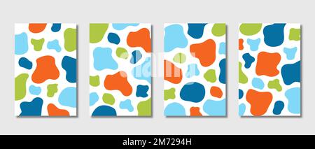 Set of abstract art background. Liquid shape elements. Organic fluid banner. Colored modern graphic elements. Fluid dynamical colored forms banner. Mo Stock Vector