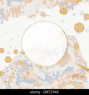 Paint pour background with round frame vector Stock Vector
