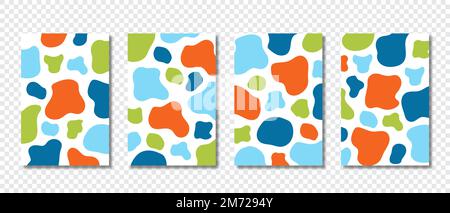 Set of abstract art background. Liquid shape elements. Organic fluid banner. Colored modern graphic elements. Fluid dynamical colored forms banner. Mo Stock Vector