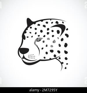 Vector image of a cheetah face on white background. Vector cheetah face for your design. Easy editable layered vector illustration. Stock Vector