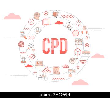 cpd continous professional development concept with icon set template ...