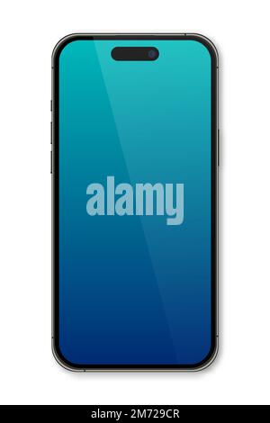 Realistic model smartphone. Smartphone mockup. Device front view. 3D mobile phone with shadow. Vector illustration Stock Vector