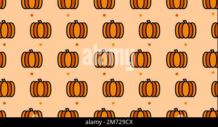 Pumpkin seamless pattern cute background. Vector cute pumpkins seamless pattern isolated. Pumpkin seamless background. Vector illustration Stock Vector