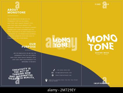 Monotone corporate brochure template mockup vector Stock Vector
