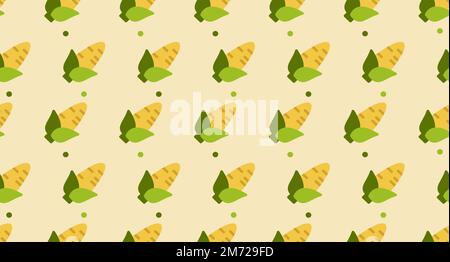 Corn seamless pattern cute background. Vector cute corns seamless pattern isolated. Corn seamless background. Vector illustration Stock Vector