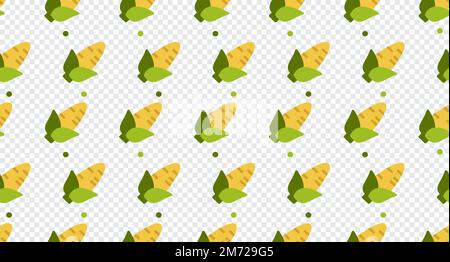 Corn seamless pattern cute background. Vector cute corns seamless pattern isolated. Corn seamless background. Vector illustration Stock Vector