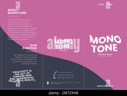 Monotone corporate brochure template mockup vector Stock Vector