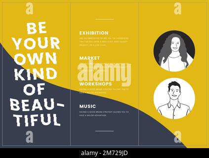 Monotone corporate brochure template mockup vector Stock Vector