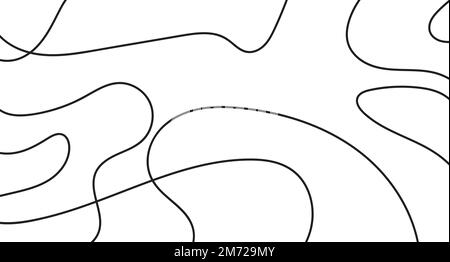 Curve waves pattern. Thin line wavy abstract background. Line art striped graphic template. Vector illustration. Stock Vector