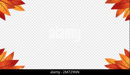 Autumn seasonal frame background. Autumn leaves border frame. Vector background with autumn leaves. Autumn leaves background. Vector illustration Stock Vector