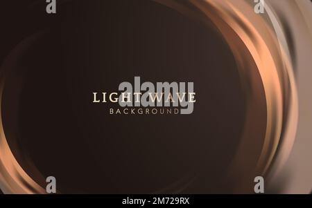 Orange light wave border background Stock Vector