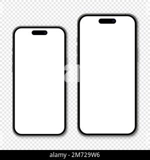 Realistic model smartphone. Smartphone mockup. Device front view. 3D mobile phone with shadow. Vector illustration Stock Vector