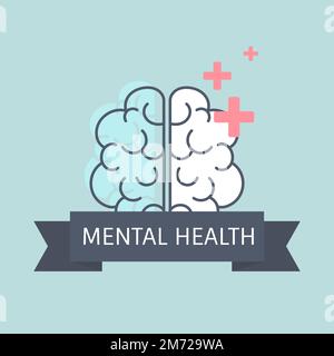 Mental health understanding the brain vector Stock Vector