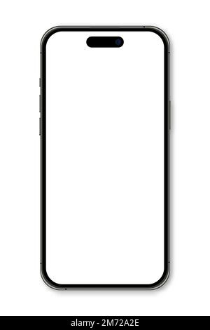 Realistic model smartphone. Smartphone mockup. Device front view. 3D mobile phone with shadow. Vector illustration Stock Vector