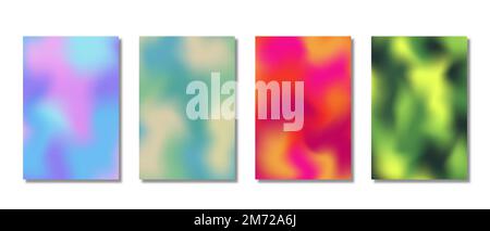 Cover gradient design set. Minimal fluid design collection. Business or advertising design. Template with screen gradient set. Bright dynamic mesh for Stock Vector