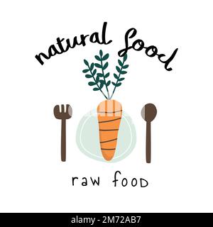 Natural raw food logo vector Stock Vector