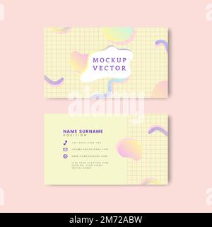 Pastel name card mockup vector Stock Vector