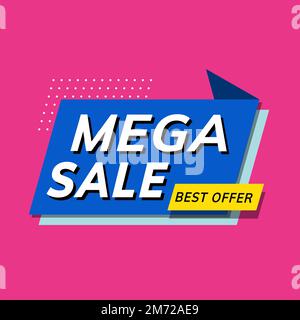 Mega sale best offer shop promotion advertisement vector Stock Vector