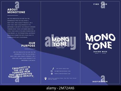 Monotone corporate brochure template mockup vector Stock Vector
