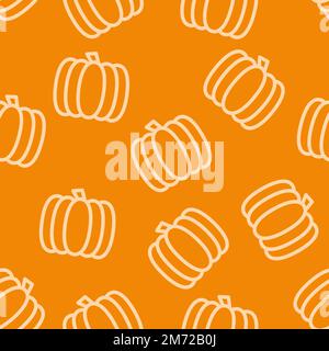 Seamless pattern with pumpkins. Vegetable summer pattern. Colorful bright vegetable seamless pattern. Vector illustration Stock Vector