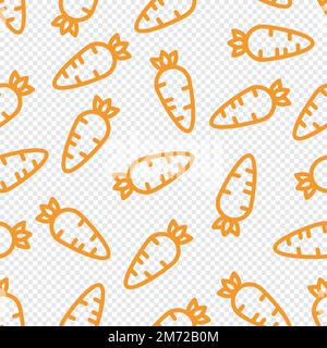 Seamless pattern with carrots. Vegetable summer pattern. Colorful bright vegetable seamless pattern. Vector illustration Stock Vector