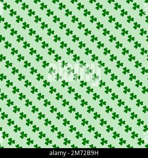 Green clover leaves seamless pattern. Minimal vector background. Clover sign symbol pattern. Vector illustration Stock Vector
