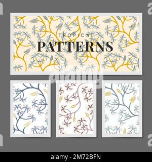 Pastel nature seamless patterned backgrounds set vector Stock Vector