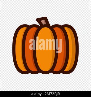 Pumpkin icon. Colorful cartoon pumpkin icon. Pumpkin vector isolated. Orange pumpkin. Vegetable in the flat style. Pumpkin logo. Vector illustration Stock Vector