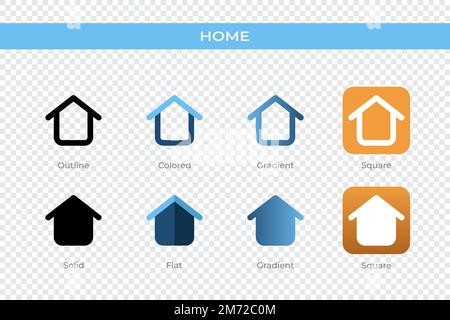 home icon in different style. home vector icons designed in outline, solid, colored, gradient, and flat style. Symbol, logo illustration. Vector illus Stock Vector