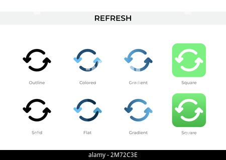 Refresh icon in different style. Refresh vector icons designed in outline, solid, colored, gradient, and flat style. Symbol, logo illustration. Vector Stock Vector