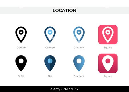 location icon in different style. location vector icons designed in outline, solid, colored, gradient, and flat style. Symbol, logo illustration. Vect Stock Vector